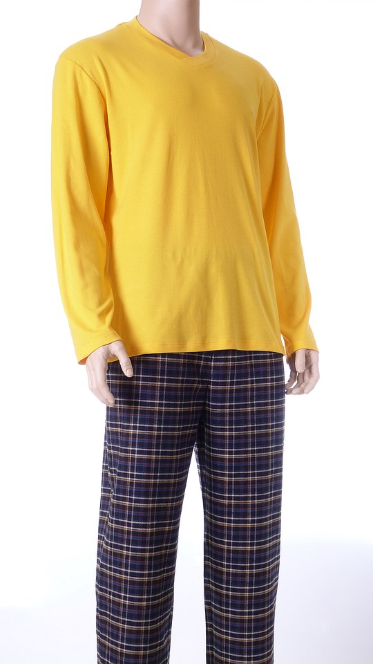 Pánske bavlnené pyžamo Alfatex žlté